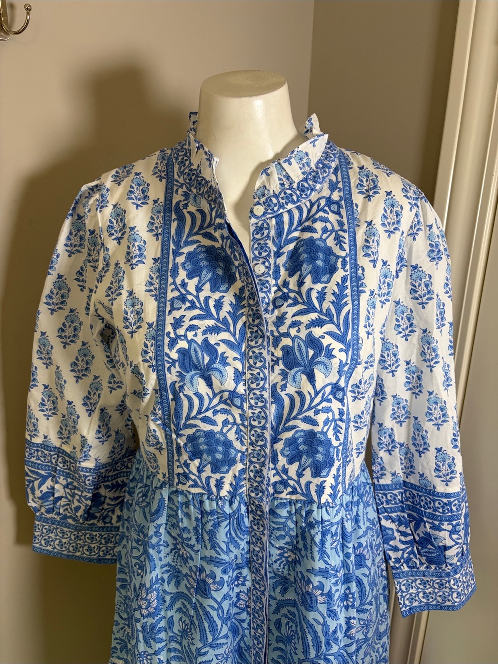 Tuckernuck Pink City Prints Gemma Dress Ocean Mix Blue White Sz S NEW - Picture 6 of 15